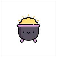 A cauldron with a smiley face on it vector