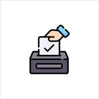 A hand putting a check mark into a box vector