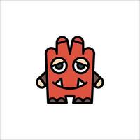 A red monster with eyes and a smile vector