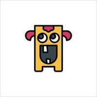 A cartoon character with a big nose and pink eyes vector