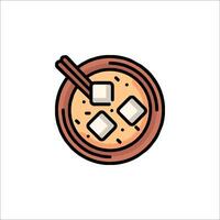 A bowl of rice with chopsticks and cubes vector