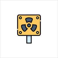 A yellow box with a radioactive symbol on it vector