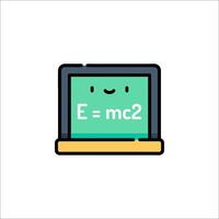 An e - mc2 computer icon with a smiley face vector