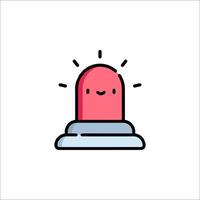 A red light bulb with a smile on it vector