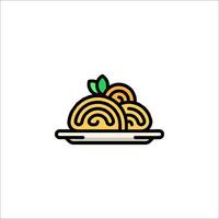 A plate with food on it and a leaf on it vector