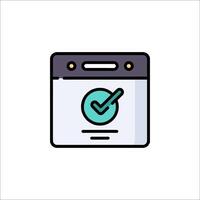 A calendar icon with a tick mark vector