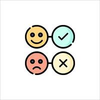 A smiley face with two different colored circles vector