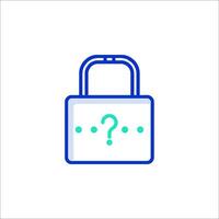 A padlock with question mark icon vector