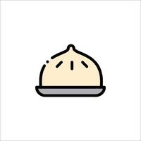 Dumpling icon in a flat style vector