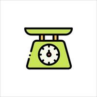 A green scale with a clock on it vector