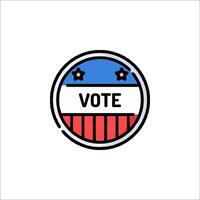 A vote button with an american flag on it vector