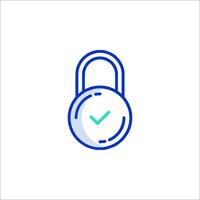A lock icon with a check mark vector