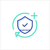 A shield with a check mark on it vector