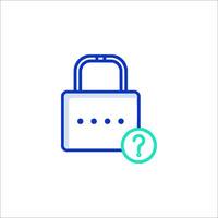 A lock icon with a question mark on it vector