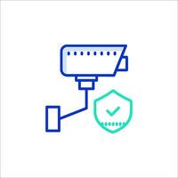 A security camera with a check mark on it vector