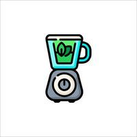 A blender with green leaves in it vector