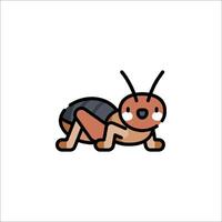 A cartoon bug with a big head and a small body vector