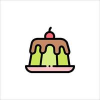 A jello cake icon with a cherry on top vector