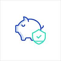 Piggy bank icon with a check mark vector