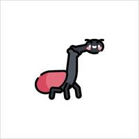 A cartoon bug with a black and red body vector