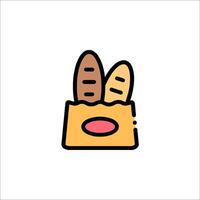 A bread bag icon with two slices of bread vector