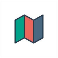 A map icon with a red and green square vector