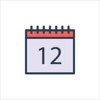 Calendar icon with the date 12th of july vector