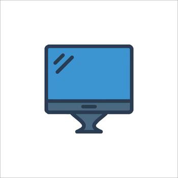 A computer monitor icon on a white background vector