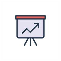 A presentation board with an arrow on it vector
