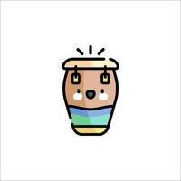 A cartoon character with a drum on a white background vector