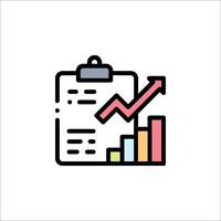 A business chart icon with a bar graph vector