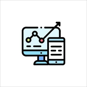 un computadora monitor con un grafico en eso vector