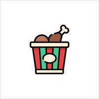 A bucket with a chicken in it and a bone vector