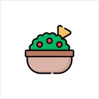 A bowl of salad with a fork and knife vector