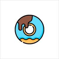 A donut with chocolate and a brown glaze vector