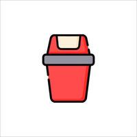 A red trash can icon on a white background vector