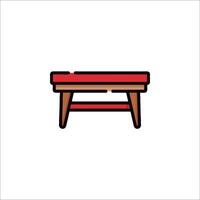 A red bench with a white background vector