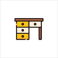 A desk with drawers and a drawer vector