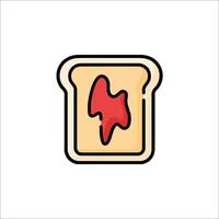 A piece of toast with a red stain on it vector