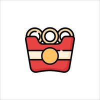 A red and white bag with two rings on it vector