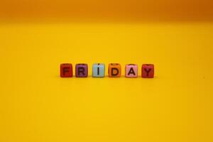 yellow background with the words friday photo