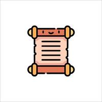 A cartoon scroll with a smiley face vector