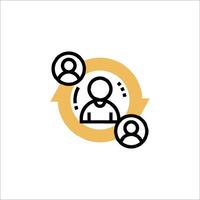 A circle with people in it and a circle with a circle around it vector