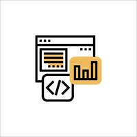 A web page with a bar chart and a graph vector