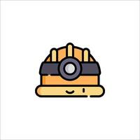 A cartoon construction helmet icon vector