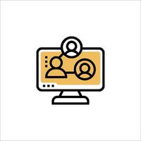 A computer screen with people on it vector