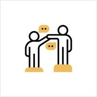 Two people shaking hands with speech bubbles vector