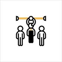 A group of people standing around a person holding a sign vector