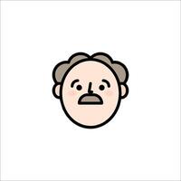 An old man with a mustache and mustache icon vector