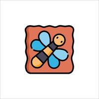 A cartoon insect on a square block vector